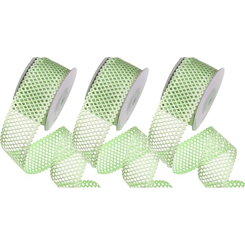 Gebogenes Gitterband, 3,8 cm breit, Diamantmuster, Bastelband für Kränze, Hochzeitsschleifen, Urlaubsdekoration und DIY-Projekte (9,1 m, 3 Stück) von Generisch