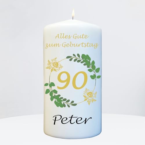 Geburtstagskerze mit Namen und Alter personalisiert - Kerze als Geschenk zum Geburtstag (15cm x 7cm) von Generisch