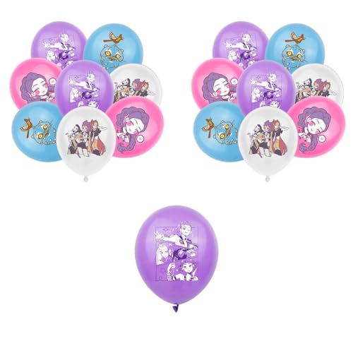 Geburtstagsparty Dekorationen Anime Huntrix Huntr/X Merch mit Luftballons, Happy Birthday Banner, Cake Topper für Fans (A04) von Generisch