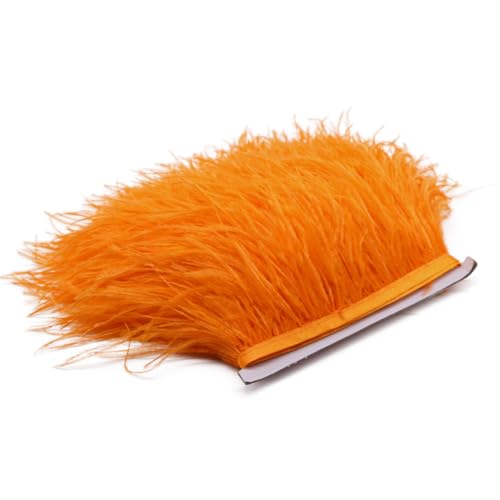 Gefärbte Straußenfeder-Bordüre, 15–18 cm, Straußenfeder-Bordüre für Bastelarbeiten, dekorative Spitze, Orange, 15–18 cm Gefärbte Straußenfeder-Bordüre, 15–18 cm, Straußenfeder-Bordüre für Bastelarbeiten, dekorative Spitze, Orange, 15–18 cm von Generisch
