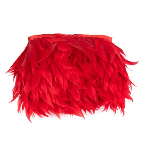 Gefärbtes Spitzenband mit Federborten, Hochzeitskleid, Nähzubehör, Federn, 10,2 - 15,2 cm, Rot, 1 m Gefärbtes Spitzenband mit Federborten, Hochzeitskleid, Nähzubehör, Federn, 10,2 - 15,2 cm, Rot, 1 m von Generisch