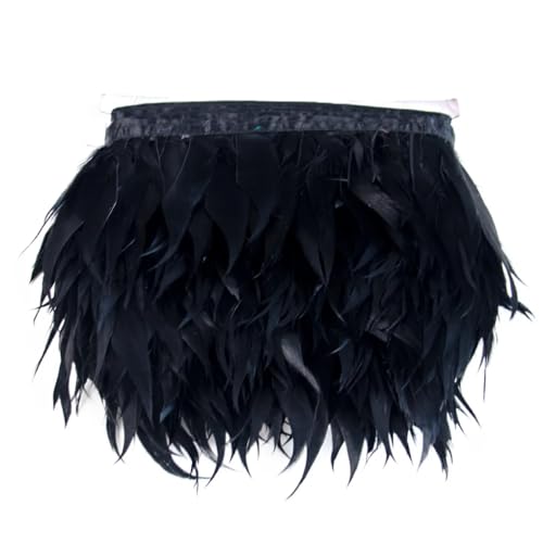 Gefärbtes Spitzenband mit Federborten, Hochzeitskleid, Nähzubehör, Federn, 10,2 - 15,2 cm, Schwarz, 1 m Gefärbtes Spitzenband mit Federborten, Hochzeitskleid, Nähzubehör, Federn, 10,2 - 15,2 cm, Schwarz, 1 m von Generisch