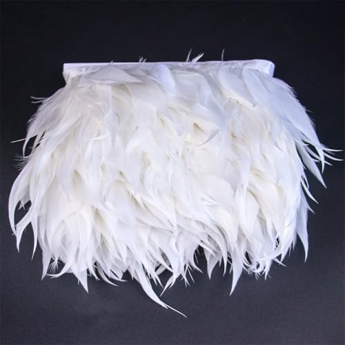 Gefärbtes Spitzenband mit Federborten, Hochzeitskleid, Nähzubehör, Federn, 10,2 - 15,2 cm, Weiß, 1 m Gefärbtes Spitzenband mit Federborten, Hochzeitskleid, Nähzubehör, Federn, 10,2 - 15,2 cm, Weiß, 1 m von Generisch