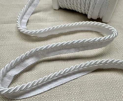 Geflanschte Paspelkordel, gedrehte Seilbesatz, Heimdekoration, Kissen, Vorhänge, Kantenbesatz, Polsterung, 7 mm breit, jede Länge, Perlweiß, 20 m Rolle Geflanschte Paspelkordel, gedrehte Seilbesatz, Heimdekoration, Kissen, Vorhänge, Kantenbesatz, Polsterung, 7 mm breit, jede Länge, Perlweiß, 20 m Rolle von Generisch