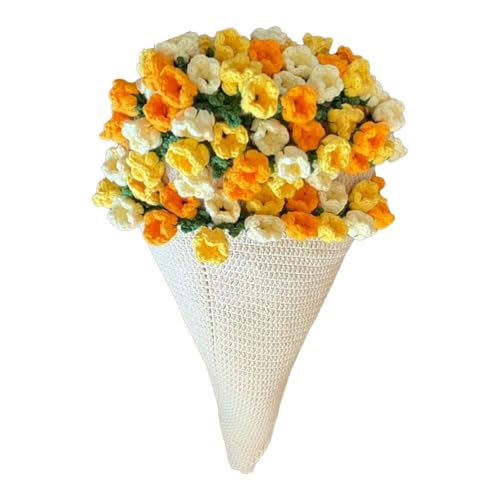 Gehäkelte Blumen Decken für Sofa Rose Bouquet Kuscheldecke Kinderdecke Häkelblumen Künstliche Outdoor Tischdecke Rund Geburtstagsgeschenke Bridesmaid Gift Häkelfans 80x80 von Generisch