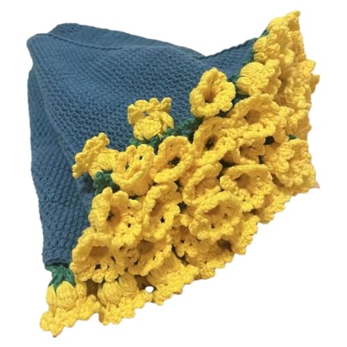 Gehäkelte Blumen Decken für Sofa Rose Bouquet Kuscheldecke Kinderdecke Häkelblumen Künstliche Outdoor Tischdecke Rund Geburtstagsgeschenke Bridesmaid Gift Häkelfans 80x80 von Generisch