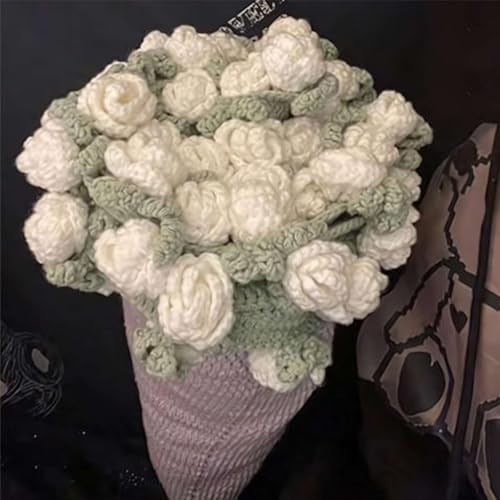 Gehäkelte Decke Blumen,Flower Bouquet Blanket,Gehäkelte Blumen Decken für Sofa,Rose Bouquet Kuscheldecke Kinderdecke Häkelblumen Künstliche Outdoor Tischdecke,Häkelblumenstrauß für Muttertag von Generisch
