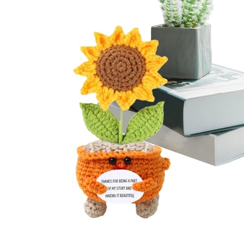 Gehäkelte Sonnenblume | Inspirierende Häkelblumen - Künstliche Blume Dekokunst, Tischdekoration Für Kinder Erwachsene Nachttisch von Generisch