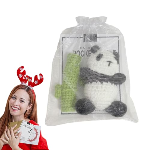 Gehäkelter Pandabär, Gehäkelter Panda-Plüsch - Panda-Tierspielzeug - Entzückender handgemachter gehäkelter Pandabär mit Grußkarte und Organzabeutel für Thanksgiving, Kindertag, Babyparty, Weihnachten, Gehäkelter Pandabär, Gehäkelter Panda-Plüsch - Panda-Tierspielzeug - Entzückender handgemachter gehäkelter Pandabär mit Grußkarte und Organzabeutel für Thanksgiving, Kindertag, Babyparty, Weihnachten, von Generisch
