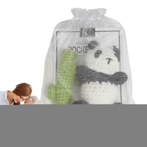 Gehäkeltes Panda-Kuscheltier,Panda-Häkeltier, Tiere Spielzeugpuppe, Handgefertigtes entzückendes Panda-Häkeltier mit Grußkarte und Organzabeutel für Weihnachten, Geburtstag, Erntedankfest, Kindertag, Gehäkeltes Panda-Kuscheltier,Panda-Häkeltier, Tiere Spielzeugpuppe, Handgefertigtes entzückendes Panda-Häkeltier mit Grußkarte und Organzabeutel für Weihnachten, Geburtstag, Erntedankfest, Kindertag, von Generisch