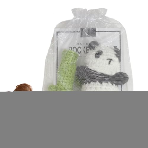 Gehäkeltes Panda-Kuscheltier,Panda-Häkeltier | Kuscheltiere Plüsch Panda,Handgefertigtes entzückendes Panda-Häkeltier mit Grußkarte und Organzabeutel für Weihnachten, Geburtstag, Erntedankfest, Kinder von Generisch