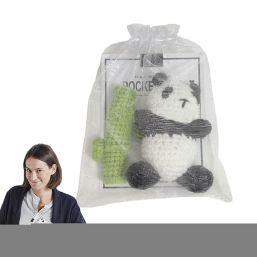 Gehäkeltes Panda-Plüschtier, Gehäkeltes Panda-Stofftier | Kuscheltiere Plüsch Panda - Handgefertigtes entzückendes Panda-Häkeltier mit Grußkarte und Organzabeutel für Weihnachten, Geburtstag, Erntedan Gehäkeltes Panda-Plüschtier, Gehäkeltes Panda-Stofftier | Kuscheltiere Plüsch Panda - Handgefertigtes entzückendes Panda-Häkeltier mit Grußkarte und Organzabeutel für Weihnachten, Geburtstag, Erntedan von Generisch