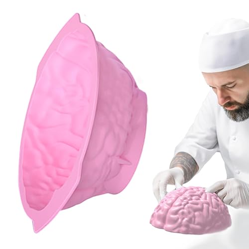 Gehirnkuchenform - Silikonform für Kuchendekoration | Kreative Gehirn-Silikonform zum Backen | Für Pudding, Schokolade und Dekorieren von Generisch
