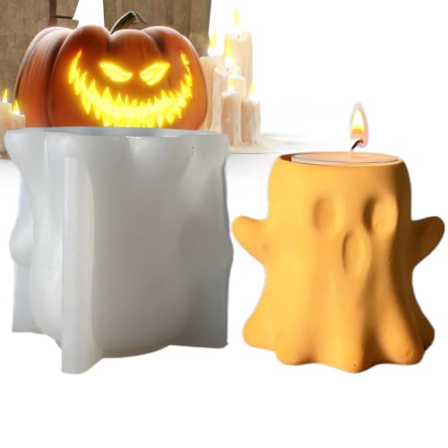 Geister Kerzenformen - Geisterförmige Kerzenwachsform - Halloween Epoxy Gießform Für Düfte Kunsthandwerk Seife Gips Zement Zierguss Wohnaccessoires von Generisch