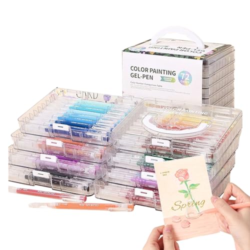 Gel Pens, Colored Craft Markers, ABS+ink Smooth Writing Large Capacity Ink Pens, with Storage Box, for Drawing, Doodling, Scrapbooking, Journaling, Art, 20.5x17.5x15.5cm Gel Pens, Colored Craft Markers, ABS+ink Smooth Writing Large Capacity Ink Pens, with Storage Box, for Drawing, Doodling, Scrapbooking, Journaling, Art, 20.5x17.5x15.5cm von Generisch