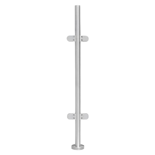 Geländerpfosten aus Edelstahl, 110 cm, rund, mit Klemmen und Gummis für 8–12 mm dickes Glas, gebürstetes Metall, Innen- und Außenbereich, Treppengeländer – ideal für Decks und Landungen Geländerpfosten aus Edelstahl, 110 cm, rund, mit Klemmen und Gummis für 8–12 mm dickes Glas, gebürstetes Metall, Innen- und Außenbereich, Treppengeländer – ideal für Decks und Landungen von Generisch