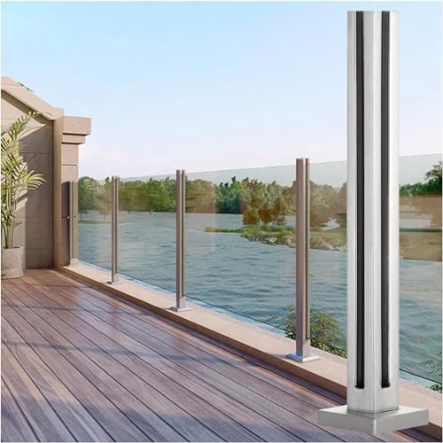 Geländerpfosten aus Edelstahlglas für Innen-/Außentreppen, Treppengeländerpfosten mit quadratischer Klemme, 125 cm Deckbalustersystem, moderner Eckpfosten für Sicherheit und Stil Geländerpfosten aus Edelstahlglas für Innen-/Außentreppen, Treppengeländerpfosten mit quadratischer Klemme, 125 cm Deckbalustersystem, moderner Eckpfosten für Sicherheit und Stil von Generisch
