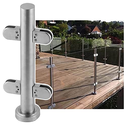 Geländerpfosten aus Glas für Terrasse & Balkon – langlebiges Balustraden-System mit Klemmen für stilvolle Decks & Zäune, einfache Installation von Generisch