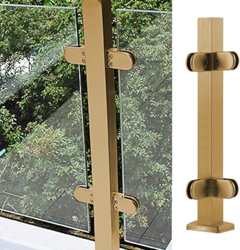 Geländerpfosten und Klemme aus Edelstahl, langlebige Glaszaunstütze für Terrasse, Balkon, Haus, Garten, Treppen und Balustrade – moderne Sicherheitslösung von Generisch