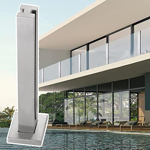 Geländersystem aus Edelstahl und Glas, Balkon-Klemm-Set, Sicherheitsglasgeländer für Lofts, Villen und Wohnungen (70 cm Mittelpfosten) von Generisch