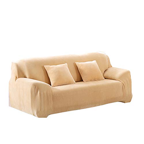 Gelber Pannesamt-Sofabezug, Stretch-Plüsch-Schonbezug für 1-Sitzer-Möbel, einfarbig, waschbar, weicher Schutz für Couch und Heimdekoration, 90 x 140 cm von Generisch