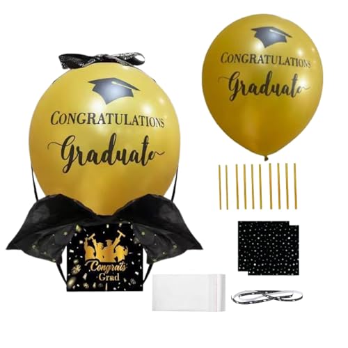 Geldballon-Box zum Schulabschluss, Abschluss-Dekorationen, Geldzug-Ballon-Box, einzigartige Abschlussrequisiten, Feier-Dekor-Zubehör für High School, College, Seniorenklasse von Generisch