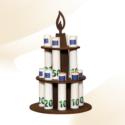 Geldtorte Geschenk für Brautpaare | Geldgeschenk Hochzeitstorte aus Holz | Hochzeit I Geburtstag I Geld verschenken | Geldgeschenke Verpackung | Wedding Gift von Generisch
