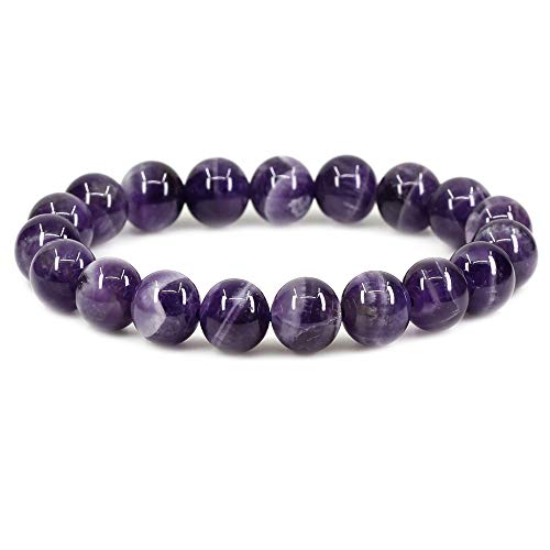 Gem Halbedelsteine, 10 mm, runde Perlen, Stein, Kristall, Stretch-Armbänder, Unisex von Generisch