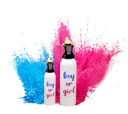 Gender Reveal Spray Feuerlöscher Groß XL Flasche Geschlechtsenthüllung Pink Blau (Blau, 100 ml) von Generisch