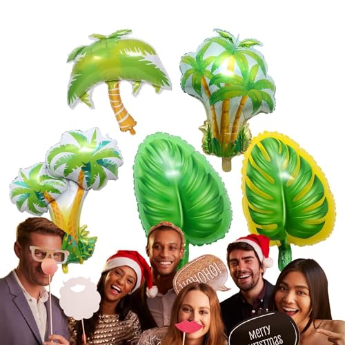 Generic Palmen-Party-Dekorationen – Hawaii-Folien-Palmen-Ballondekorationen, tragbare hawaiianische tropische Luftballons, Dekorationsset für Schlafzimmer, Fenster, Wand, Tür von Generisch
