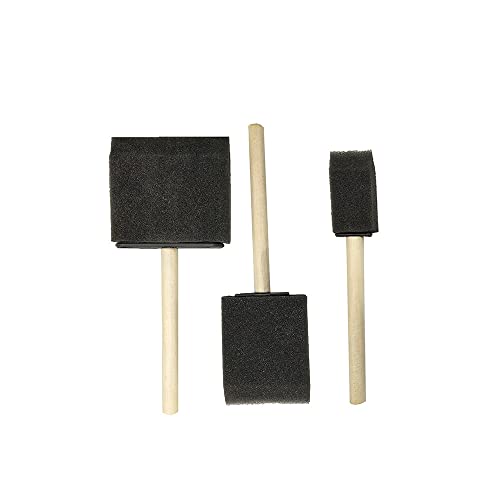 Generic Schaumstoff-Pinsel-Set mit Holzgriff, für Ölflecken, Lacke, Aquarell, Malerei, Handwerk, Kunst, praktisch, professionell und modisch von Generisch