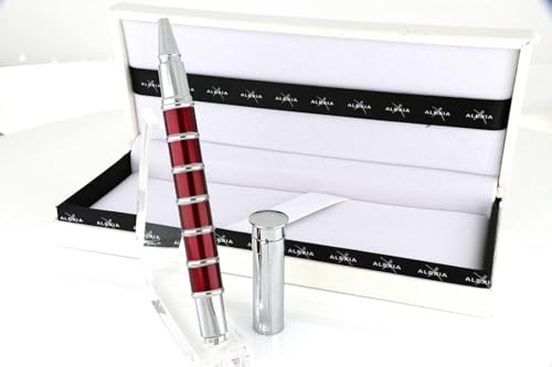 Generico Alexia Luxus-Kugelschreiber, Chrom und Rot, mit elegantem Etui Generico Alexia Luxus-Kugelschreiber, Chrom und Rot, mit elegantem Etui von Generisch