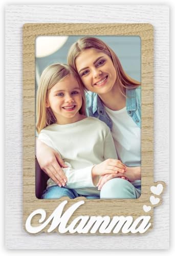 Generico Bilderrahmen für Mutter 10 x 15 cm aus weißem Holz mit Schriftzug Mutter und Herzen, Fotorahmen zum Muttertag 10 x 15 cm aus Holz mit Herzen als Geschenk für Mütter und Mütter zum Frauentag Generico Bilderrahmen für Mutter 10 x 15 cm aus weißem Holz mit Schriftzug Mutter und Herzen, Fotorahmen zum Muttertag 10 x 15 cm aus Holz mit Herzen als Geschenk für Mütter und Mütter zum Frauentag von Generisch