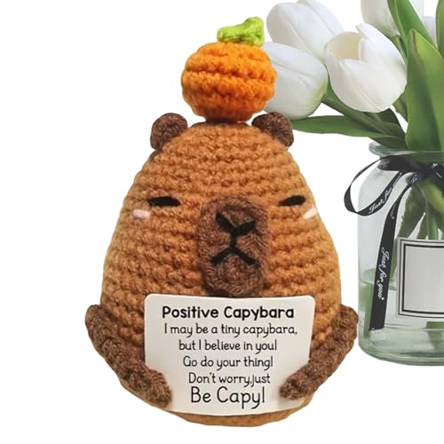Generico Gehäkelte Puppe, Emotions-inspirierte Capybara-Puppe, Schreibtischdekoration, dekoratives Plüschtier mit inspirierender Postkarte für Abschlussfeier, Weihnachten, Geburtstag Generico Gehäkelte Puppe, Emotions-inspirierte Capybara-Puppe, Schreibtischdekoration, dekoratives Plüschtier mit inspirierender Postkarte für Abschlussfeier, Weihnachten, Geburtstag von Generisch