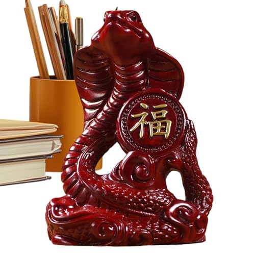 Generico Home Snake Decor - geschnitzte Feng Shui Schlangenfigur | Holzfiguren, Dekoration für Statuen, Dekoration für Lucky Feng Shui Figuren, Skulptur Decor von Generisch