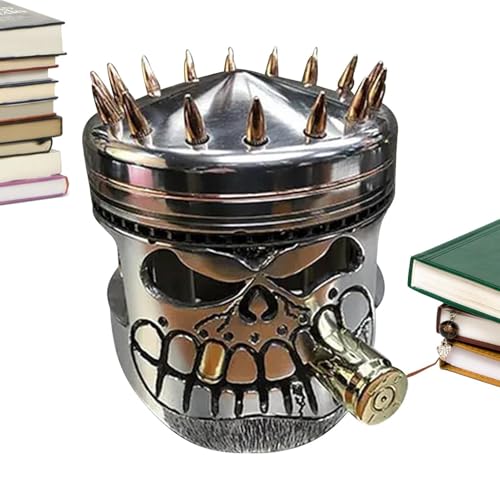 Generico Kolben-Schädel-Skulptur – kunstvolle Schädel-Figur aus Kunstharz, handgefertigt, robuste Ornamente für Auto-, Büro-, Heim-, Tisch- und Dekor-Enthusiasten von Generisch