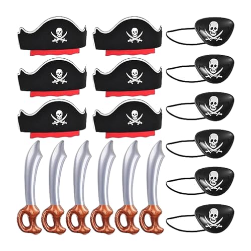 Generico Piraten-Partyzubehör | Halloween-Piraten-Cosplay-Set für Augen, Schwerter, Partyhüte Generico Piraten-Partyzubehör | Halloween-Piraten-Cosplay-Set für Augen, Schwerter, Partyhüte von Generisch