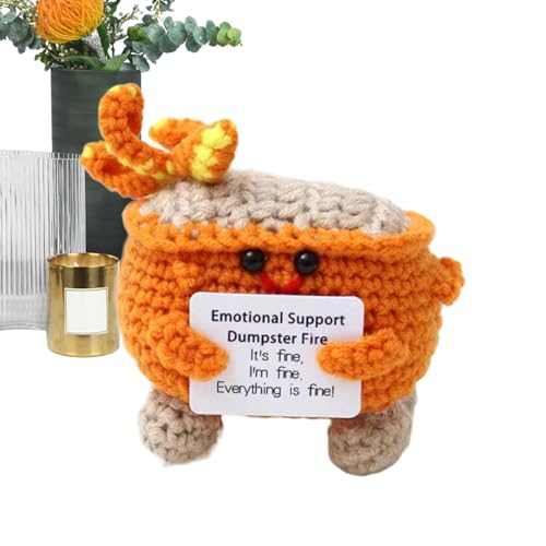 Generico Positive Doll - Support Crochet | Knitted Animals | Support Fire, Crochet Fire, Funny Crochet Toy, Unique Crochet, Crochet Support Fire von Generisch