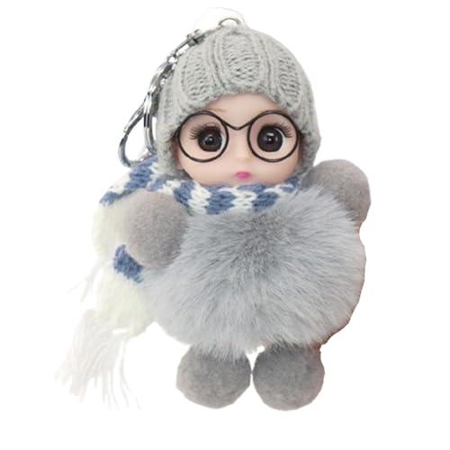 Generico Puppen-Schlüsselanhänger für Mädchen, Puppen-Schlüsselanhänger mit Anhänger, Schlüsselanhänger entzückende große Augen, weiche Puppe mit Brille, Schal und Schultaschen-Dekoration für Stu Generico Puppen-Schlüsselanhänger für Mädchen, Puppen-Schlüsselanhänger mit Anhänger, Schlüsselanhänger entzückende große Augen, weiche Puppe mit Brille, Schal und Schultaschen-Dekoration für Stu von Generisch