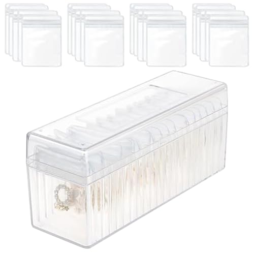 Generico Schmuckkasten aus Acryl - Ringboxen für Halsketten Schmuckschatulle aus transparentem Acryl mit 20 Anti-Beschlag-Beuteln | Transparenter Schmuck-Organizer, Ring-Organizer Generico Schmuckkasten aus Acryl - Ringboxen für Halsketten Schmuckschatulle aus transparentem Acryl mit 20 Anti-Beschlag-Beuteln | Transparenter Schmuck-Organizer, Ring-Organizer von Generisch