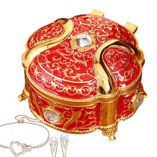 Generico Schmuckorganizer, runder Schmuck-Organizer, Mehrzweck-Organizer für Vintage-Schmuck | Tragbare runde Schmuckschatulle für Ringe, Armbänder, Uhren Generico Schmuckorganizer, runder Schmuck-Organizer, Mehrzweck-Organizer für Vintage-Schmuck | Tragbare runde Schmuckschatulle für Ringe, Armbänder, Uhren von Generisch