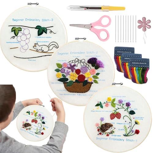 Generico Stickset für Erwachsene für Anfänger, Stickset für Anfänger | Nähpraxis Sticken Stempel mit Kreis - Frauen Hobby für Anfänger und Profis von Generisch