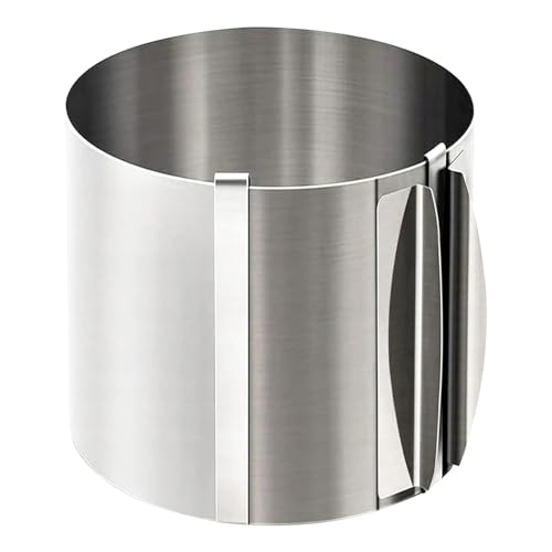 Generico Tortenring aus Edelstahl verstellbar – Backform 20 cm hoch, erweiterbarer runder Teigrahmen | professioneller Mousse-Kuchenring von Schicht-Dessert Generico Tortenring aus Edelstahl verstellbar – Backform 20 cm hoch, erweiterbarer runder Teigrahmen | professioneller Mousse-Kuchenring von Schicht-Dessert von Generisch
