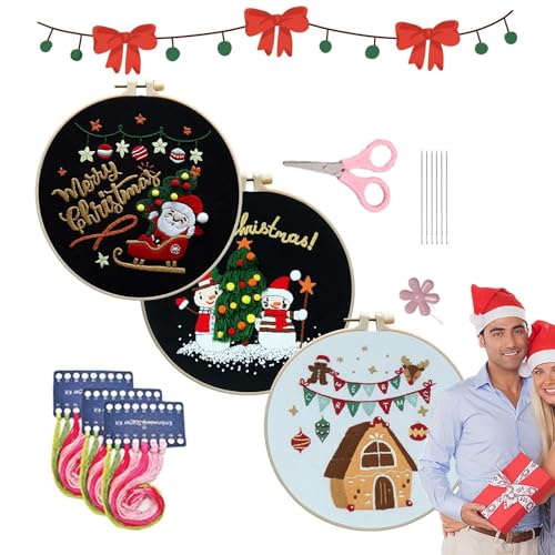 Generico Weihnachtliches Stickset, Weihnachts-Stickset, Stickset für Weihnachtsschmuck mit Weihnachtsnähten für Anfänger, Strickset mit Weihnachtsmotiven, Weihnachtsnähte Generico Weihnachtliches Stickset, Weihnachts-Stickset, Stickset für Weihnachtsschmuck mit Weihnachtsnähten für Anfänger, Strickset mit Weihnachtsmotiven, Weihnachtsnähte von Generisch