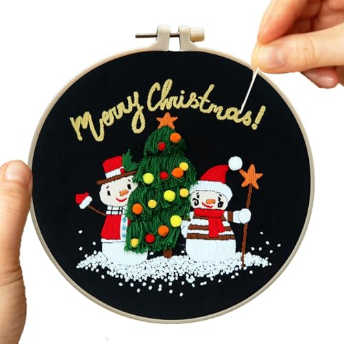 Generico Weihnachts-Stickerei-Kit,Weihnachts-Stickset,Stickset für Weihnachtsschmuck mit Weihnachtsnähten für Anfänger | Exquisite Weihnachtshandwerk Weberei Generico Weihnachts-Stickerei-Kit,Weihnachts-Stickset,Stickset für Weihnachtsschmuck mit Weihnachtsnähten für Anfänger | Exquisite Weihnachtshandwerk Weberei von Generisch
