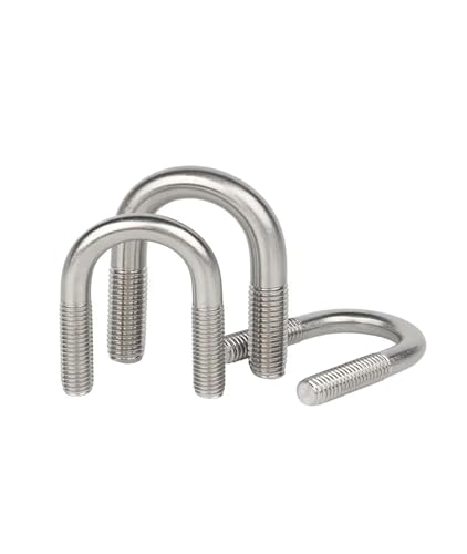 Generisch 1~5 Stück M6 M8 M10 M12 304 A2 Edelstahl Rundbogen U-Bolzen U-Schraube U-förmige Klemme Rohrbefestigungsschnalle Clipband(M10x34mm-1pcs) von Generisch