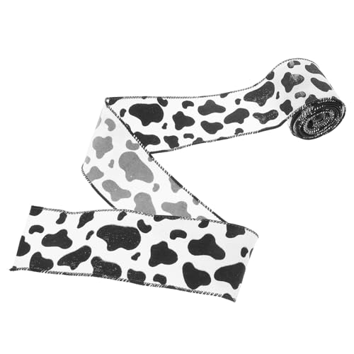 Generisch 1 Rolle Kuhdruck Geschenkband mit Drahtkante Yards Diy Bastelprojekte Geschenkpäckchen und Dekorationen bei Farm Partys von Generisch