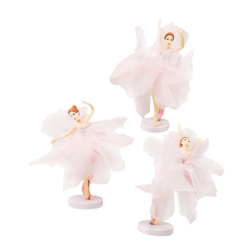 Generisch 1 Satz 6 Stk Ballettmädchen-ornamente Miniaturfigur Ballerina Ballerina-statue Ballettfiguren Kernstück Für Tänzer Gänseblümchen Hochzeit Mode Gittergewebe Rosa von Generisch