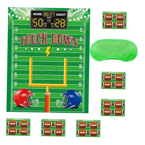Generisch 1 Satz Football Party Deko American Football Poster und Sticker für Kindergeburtstagsfeiern Poster Sticker Augenmaske Klebepunkte Sportliche Partydekoration für Rugby Events von Generisch