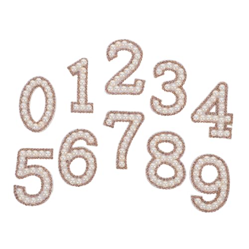 Generisch 10 Stück Diy Aufbügelbare Glitzer Ziffern Patches Strass und Perlen für Kleidung T Shirts Röcke und Kleider Stilvolle Applikationen zur Verschönerung Ihres Outfits von Generisch